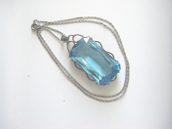 ANTIQUE STERLING NECKLACE Antique sterling glass p