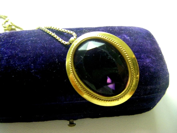 ANTIQUE AMETHYST NECKLACE Anethyst Glass Antique N