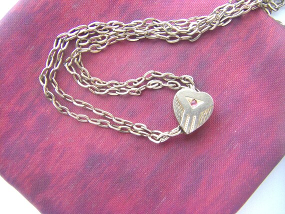 ANTIQUE HEART NECKLACE Victorian Heart Slide Neckl