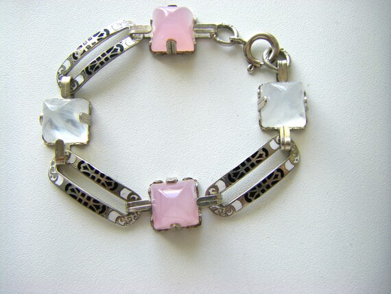 ART DECO BRACELET Sterling Art Deco bracelet. Enam