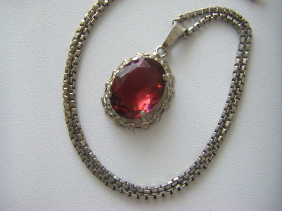 ANTIQUE STERLING NECKLACE Sterling Antique Pendant