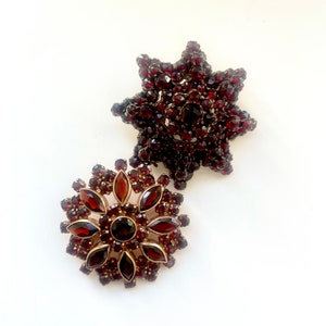 Bohemian Garnet pin Antique Bohemian Garnet Brooch. Bohemian garnet jewelry.
