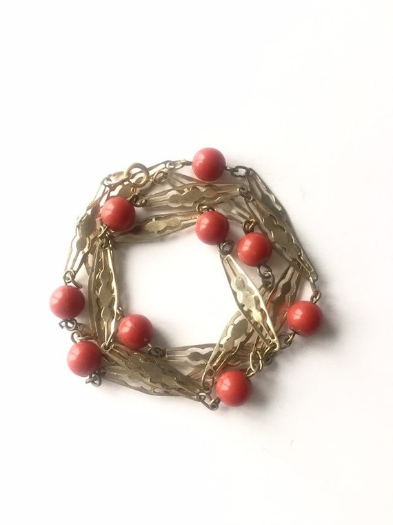 Antique Coral Necklace Italian Antique faux coral