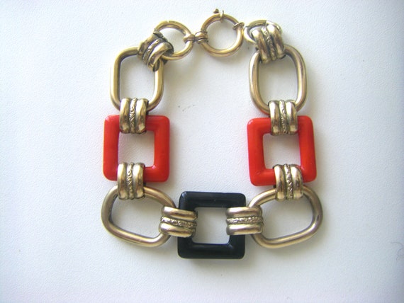 ART DECO BRACELET Czechoslovakian Art Deco glass b