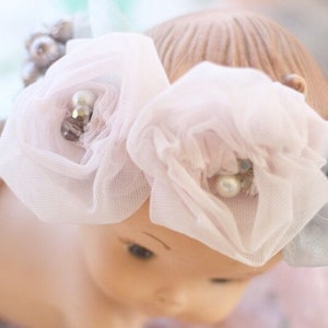 DIY Fabric Flower Tutorial : Ruched Rosette | Baby Headband Pattern, Baby Headband, Headband Tutorial, Fabric Flower Pattern