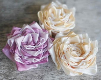 Ribbon Flower Tutorial - Anna Sophia Hair Bow - Fabric Flower Tutorial - Hair Bow Tutorial
