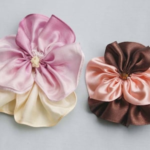 Ribbon Flower Tutorial Pattern - Pansy - With Baby Headband and Accessories Tutorials | Fabric Flower Tutorials | Ribbon Art | Ribbon Work