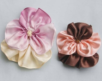 Ribbon Flower Tutorial Pattern - Pansy - With Baby Headband and Accessories Tutorials | Fabric Flower Tutorials | Ribbon Art | Ribbon Work