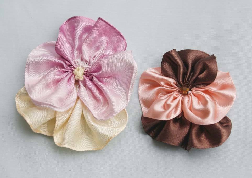 Ribbon Flower Tutorial Pattern - Pansy - With Baby Headband and ...