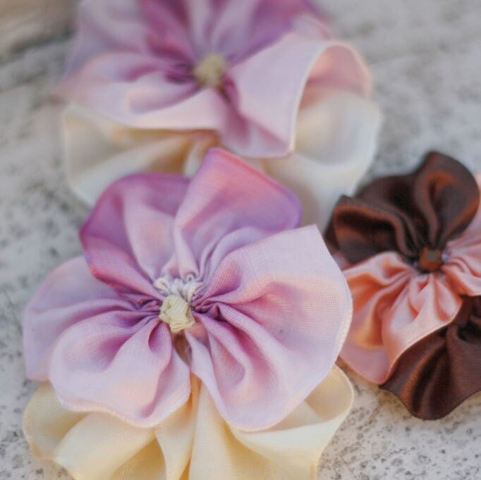 Ribbon Flower Tutorial Pattern - Pansy - With Baby Headband and ...
