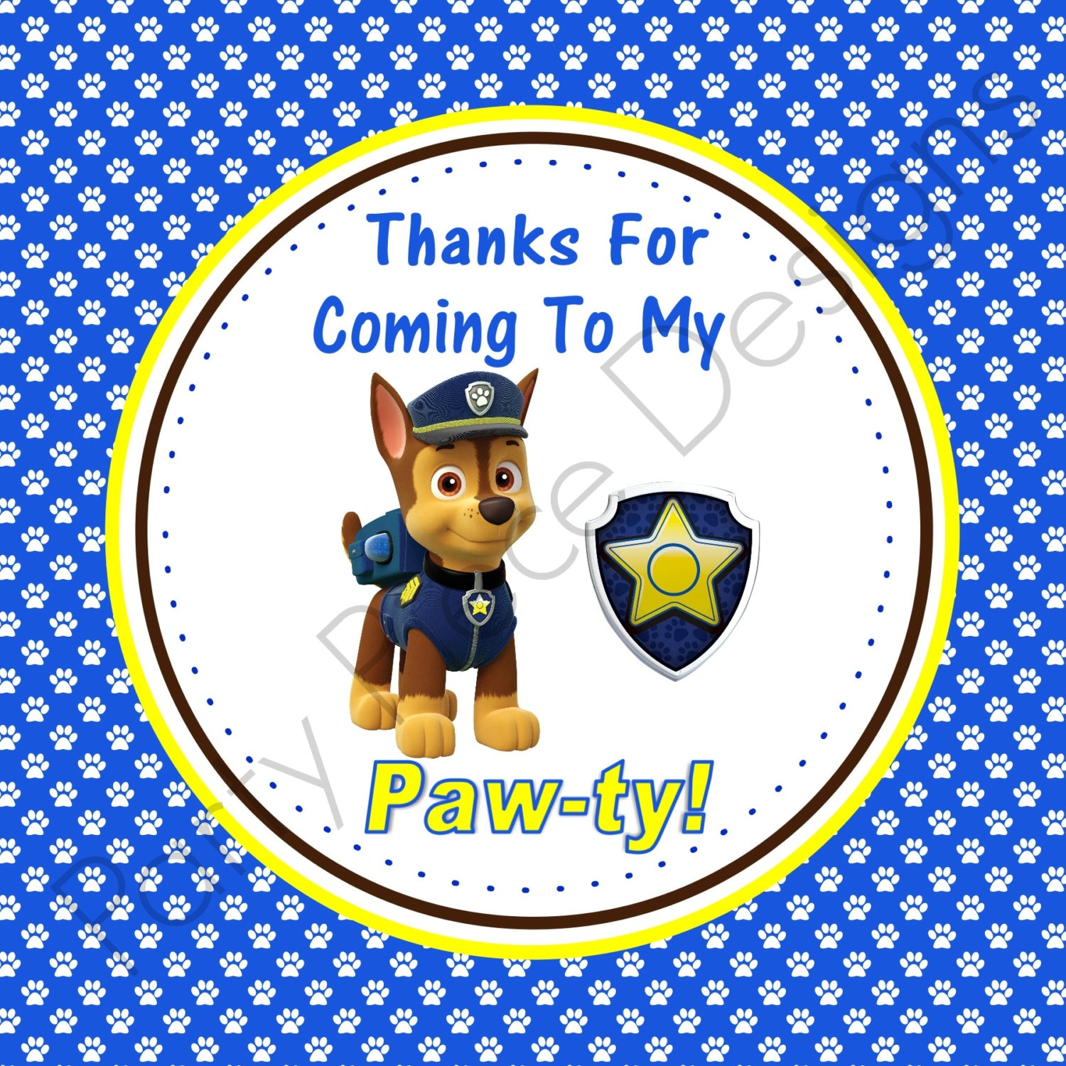 Paw Patrol Themed Thank You Toppers INSTANT Download | Etsy