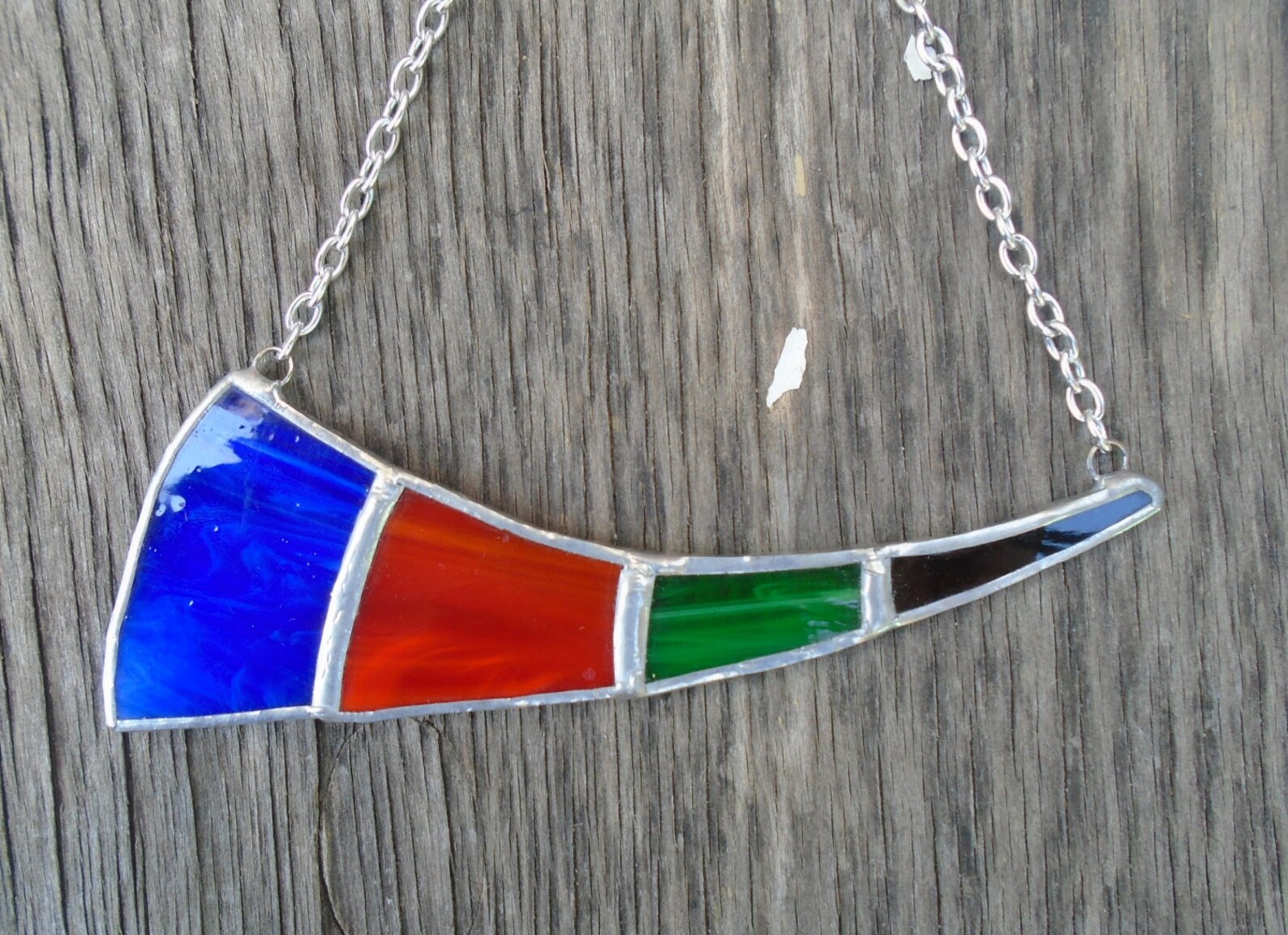 Stained Glass Statement Necklace Colorful Necklace Stained Etsy