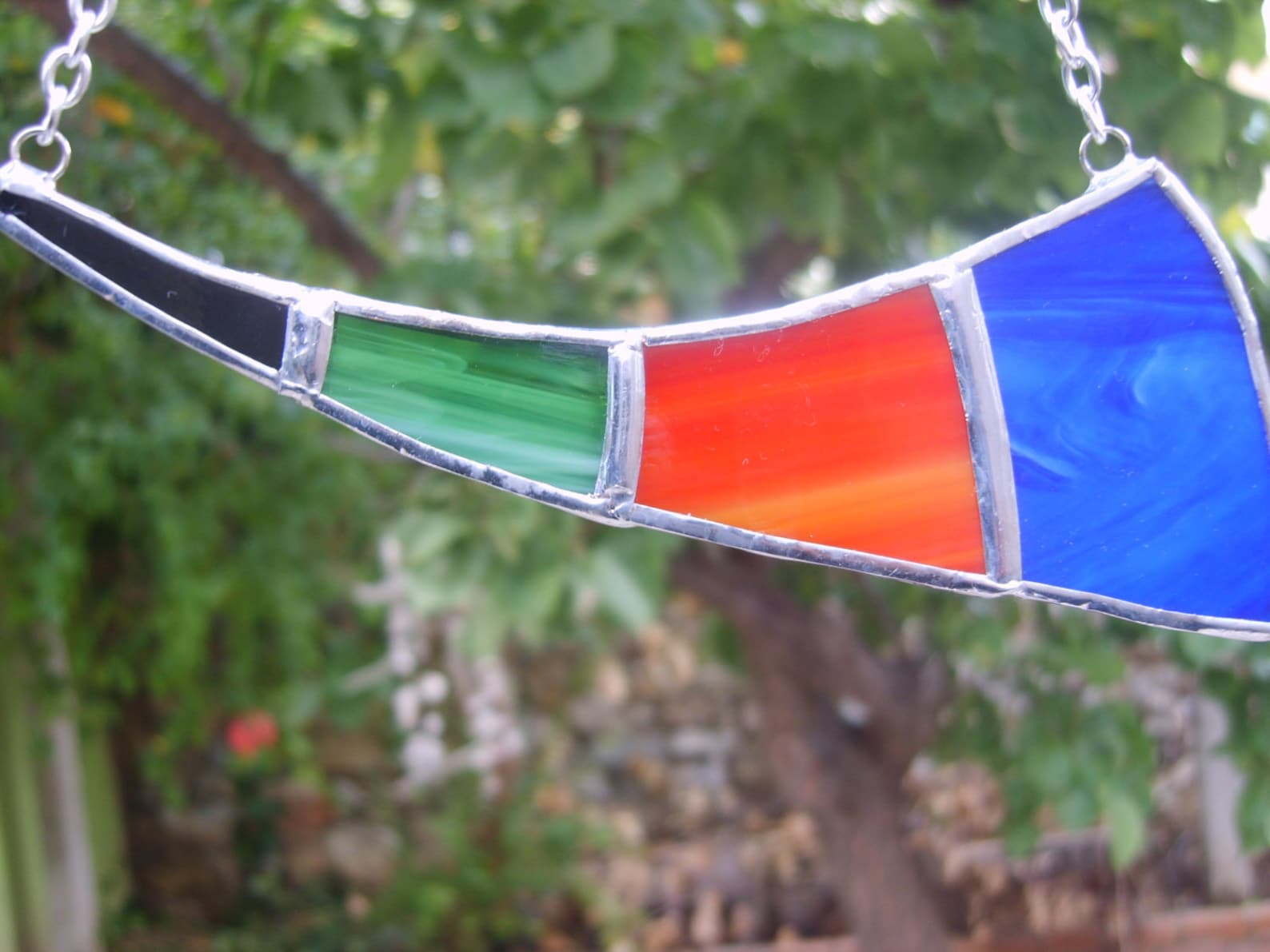 Stained Glass Statement Necklace Colorful Necklace Stained Etsy