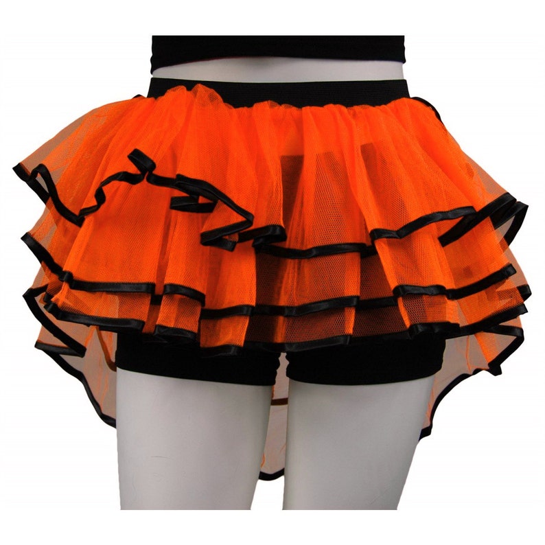 Blue Peacock Bustle Ribbon Tutu Skirt Tulle Clubbing Dance Rave Night Halloween