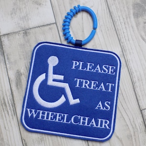 treat as wheelchair sign, disabled buggy tag, wheelchair pram clip, hidden disabilities, disabled sign, special needs, additional needs image 1