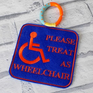 treat as wheelchair sign, disabled buggy tag, wheelchair pram clip, hidden disabilities, disabled sign, special needs, additional needs image 2