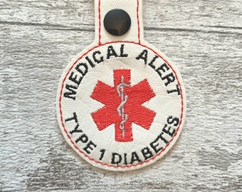 diabetes keyring, diabetic alert keyring, medical alert keychain, diabetes awareness, type 1, type 2, diabetes alert, medical alert, keyring