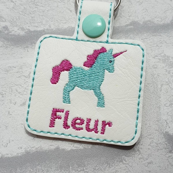 Unicorn keyring, book bag tag, personalised keyring, back to school, school bag tag, personalised bag tag, keychain, kids name tag