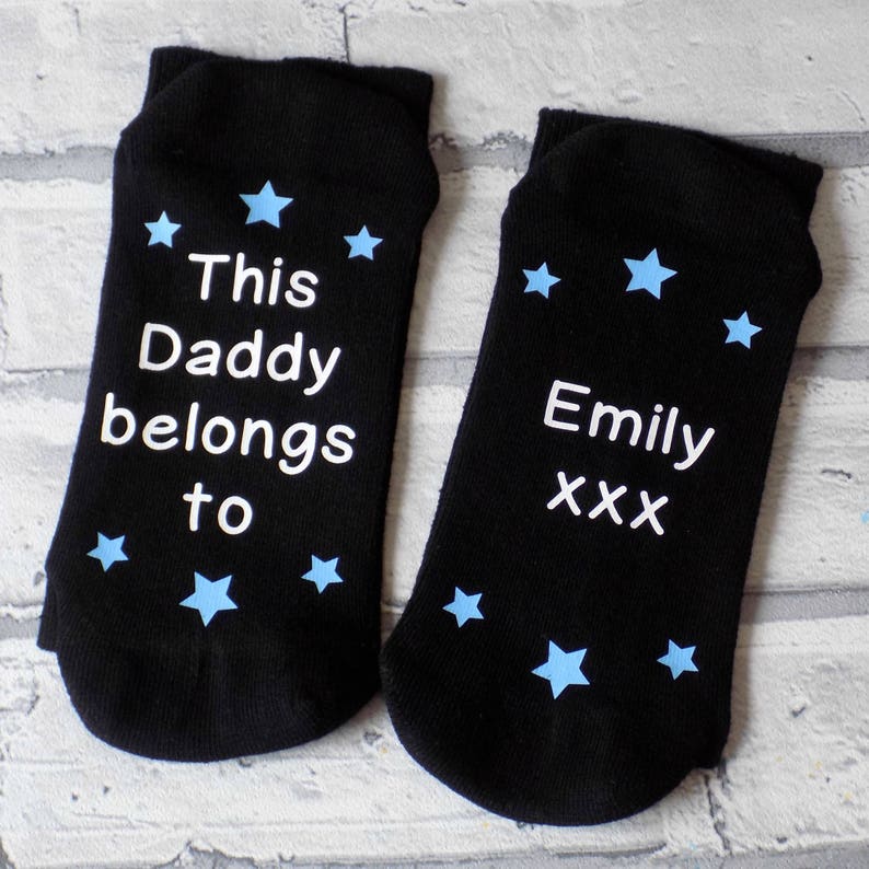 daddy socks, grandad socks, father's day gift, dad present, dad socks, personalised socks, daddy belongs to socks, personalised gift image 2