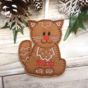 cat christmas decoration, pet decoration, personalised christmas decoration, gift for cat lover, christmas decoration, felt tree decoration