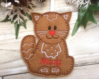 cat christmas decoration, pet decoration, personalised christmas decoration, gift for cat lover, christmas decoration, felt tree decoration