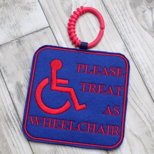 treat as wheelchair sign, disabled buggy tag, wheelchair pram clip, hidden disabilities, disabled sign, special needs, additional needs image 4