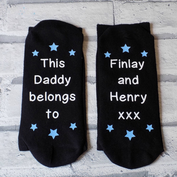 daddy socks, grandad socks, father's day gift, dad present, dad socks, personalised socks, daddy belongs to socks, personalised gift