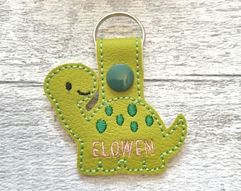 dinosaur keyring, book bag tag, personalised keyring, back to school, school bag tag, personalised bag tag, keychain, kids name tag
