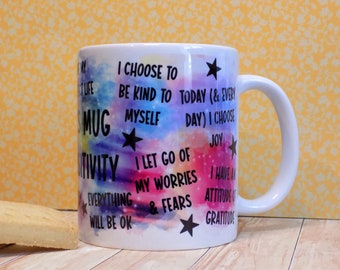 positivity mug, daily affirmations, self love mug, motivational cup, daily reminder mug, birthday gift for her, female empowerment wellbeing