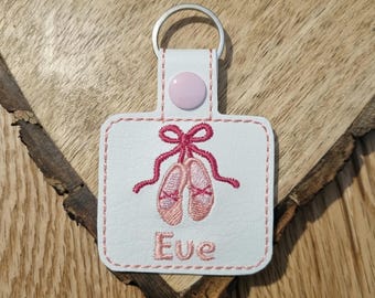 ballet keyring, book bag tag, personalised keyring, back to school, school bag tag, personalised bag tag, keychain, kids name tag