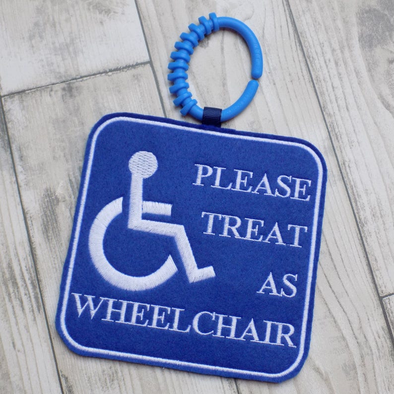 treat as wheelchair sign, disabled buggy tag, wheelchair pram clip, hidden disabilities, disabled sign, special needs, additional needs image 1