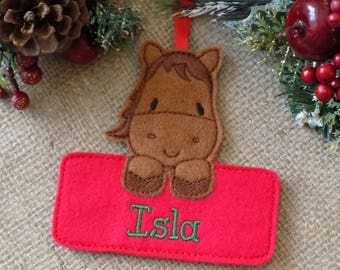 personalised christmas decoration, horse christmas decoration, gift for horse lover, christmas decoration, tree decoration, equine gift