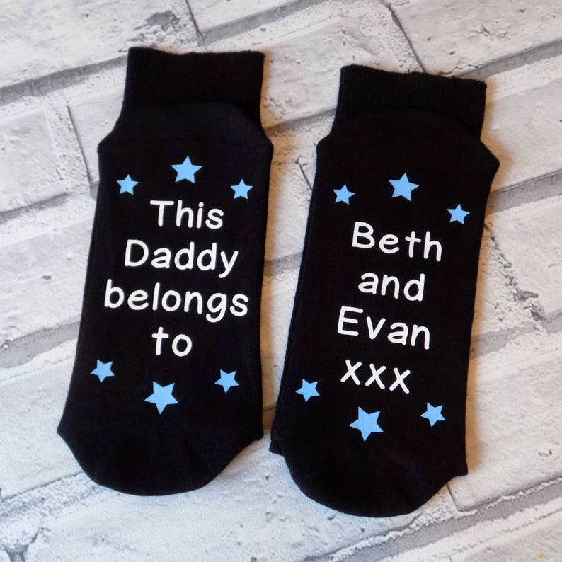 daddy socks, grandad socks, father's day gift, dad present, dad socks, personalised socks, daddy belongs to socks, personalised gift image 5