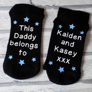 daddy socks, grandad socks, father's day gift, dad present, dad socks, personalised socks, daddy belongs to socks, personalised gift image 3