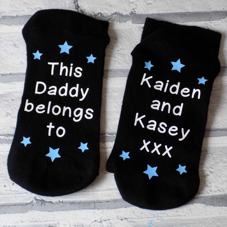 daddy socks, grandad socks, father's day gift, dad present, dad socks, personalised socks, daddy belongs to socks, personalised gift image 3