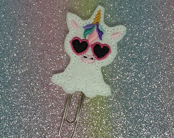 unicorn planner clip, felt paper clip, planner clip, planner accessory, planner accessories, planner supplies, cute planner, kawaii clip
