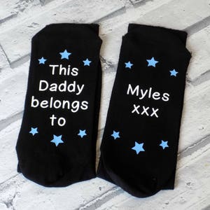 daddy socks, grandad socks, father's day gift, dad present, dad socks, personalised socks, daddy belongs to socks, personalised gift image 4