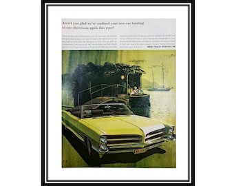 original 10 x 13 inches 1966 Pontiac Bonneville advertisement, Pontiac wall decoration,  - 22