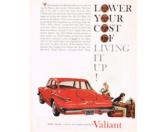 Original 10 x 13 inches 1960 Plymouth Valiant advertisement - Valiant wall decoration - 12