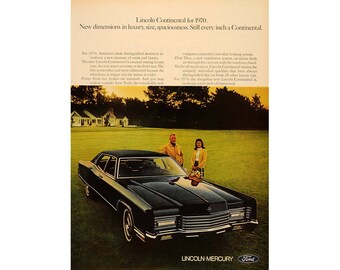 Original 8 x 11 inches 1970 Lincoln advertisement, Lincoln wall decoration,  - 04