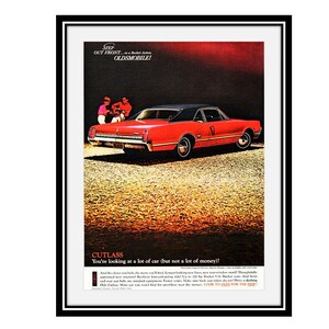 Original 10 x 13 inches 1966 Oldsmobile Cutlass advertisement,  Oldsmobile wall decoration, - 64