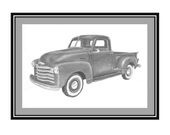 Copy of my drawing of a 1947 to 53 Chevrolet, Chevrolet wall decoration