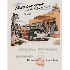 Original 10 x 13 1946 Ford advertisement, Ford wall decoration, - 02
