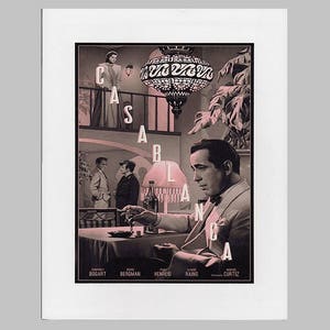 Print of Poster advertisement on foam board for the 1942 Movie  Casablanca,  Vintage movies