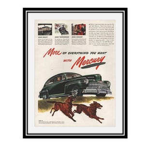Original 10 x 13 inches 1946 Mercury advertisement, Mercury wall decoration - 06