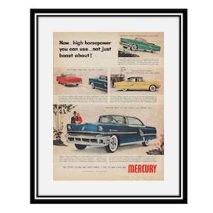 Original 10 x 13 advertisement of a 1955 Mercury, Mercury wall decoration - 07