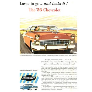 Original 10 x 13 inches advertisement of a 1956 Chevrolet, Chevrolet wall decoration - 04