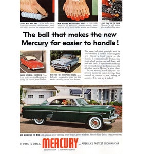 original 10 x 13 inches 1954 Mercury advertisement, Mercury wall hanging,  - 33
