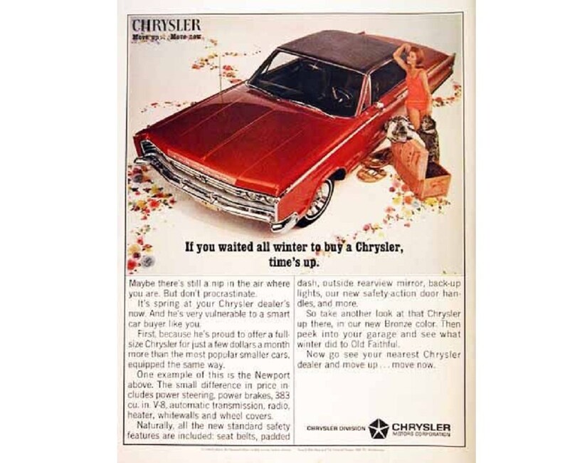 1966 advertisement Original 1966 Chrysler advertisement man cave decoration 1966 car ad 22