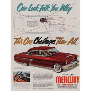 Original 10 x 13 inches 1952 Mercury advertisement, Mercury wall decoration,  - 8